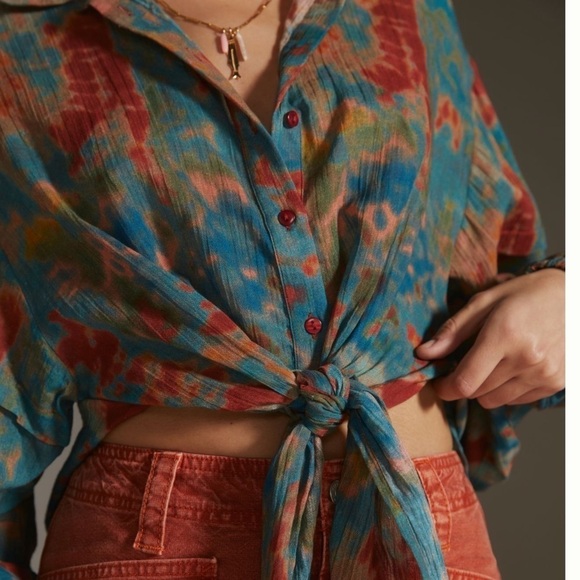 Mes Demoiselles Printed Cotton Motif Shirt - Size 10 - Picture 2 of 16